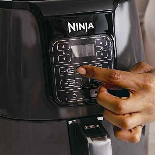 NINJA AF101C, Air Fryer, 3.8L Less Oil Electric Air Frying, Equipped with Crisper Plate + Multi-Layer Rack + Non Stick Basket, Programmable Control Panel, Black, 1550W, (Canadian Version) - Image 9
