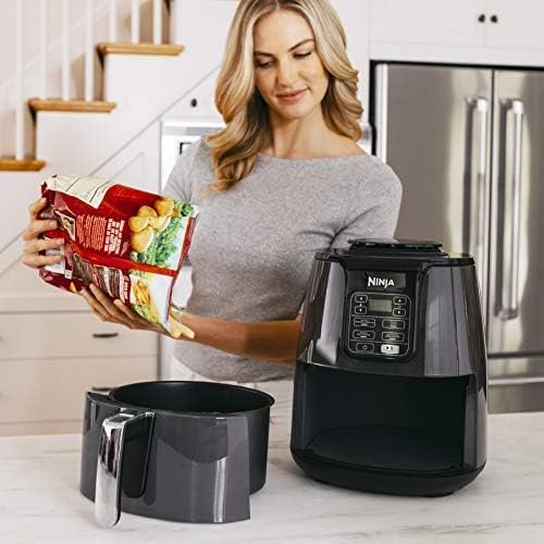 NINJA AF101C, Air Fryer, 3.8L Less Oil Electric Air Frying, Equipped with Crisper Plate + Multi-Layer Rack + Non Stick Basket, Programmable Control Panel, Black, 1550W, (Canadian Version) - Image 3