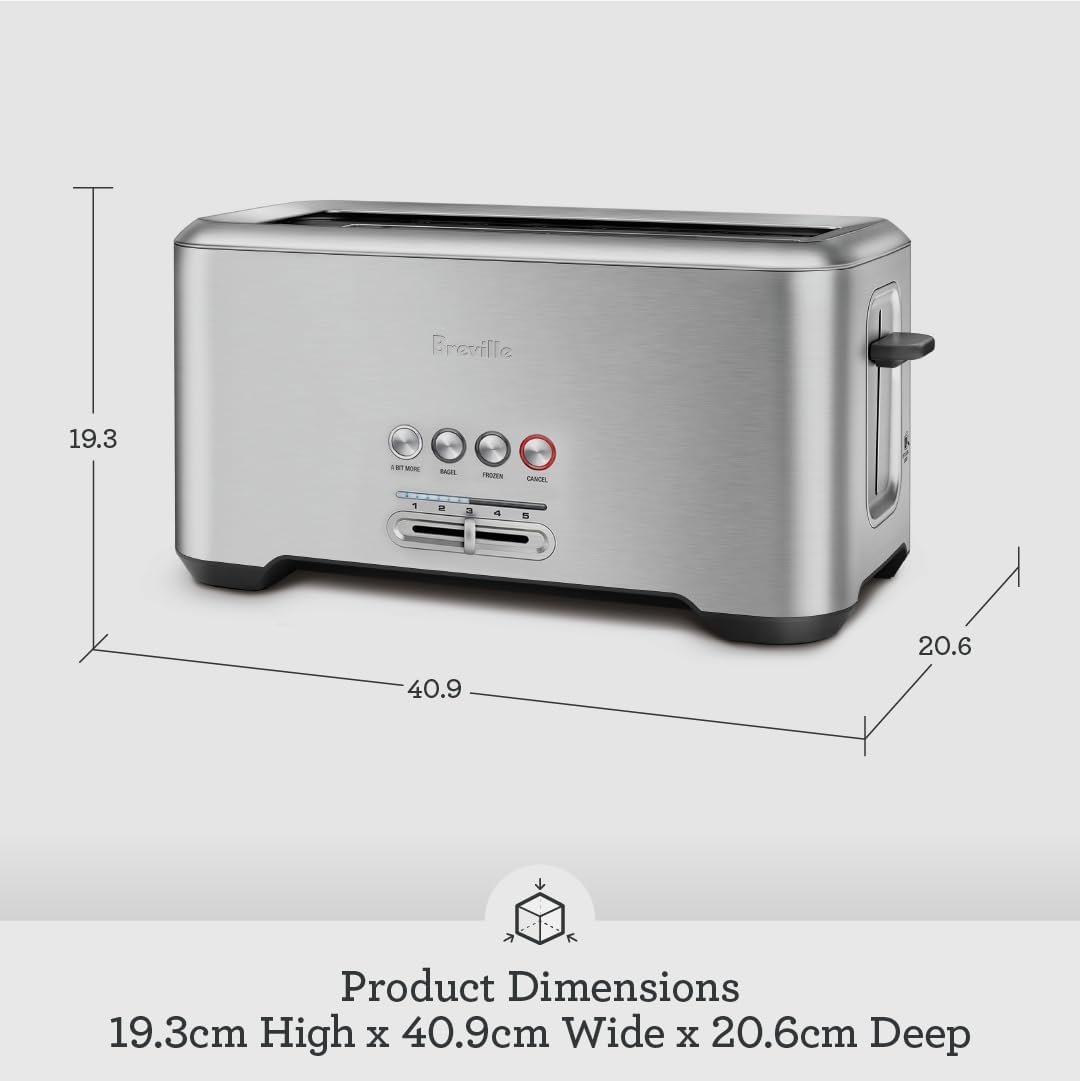 Breville A Bit More 4 Slice Toaster, silver - BTA730XL, 16.1 x 8.1 x 7.6 inches - Image 8