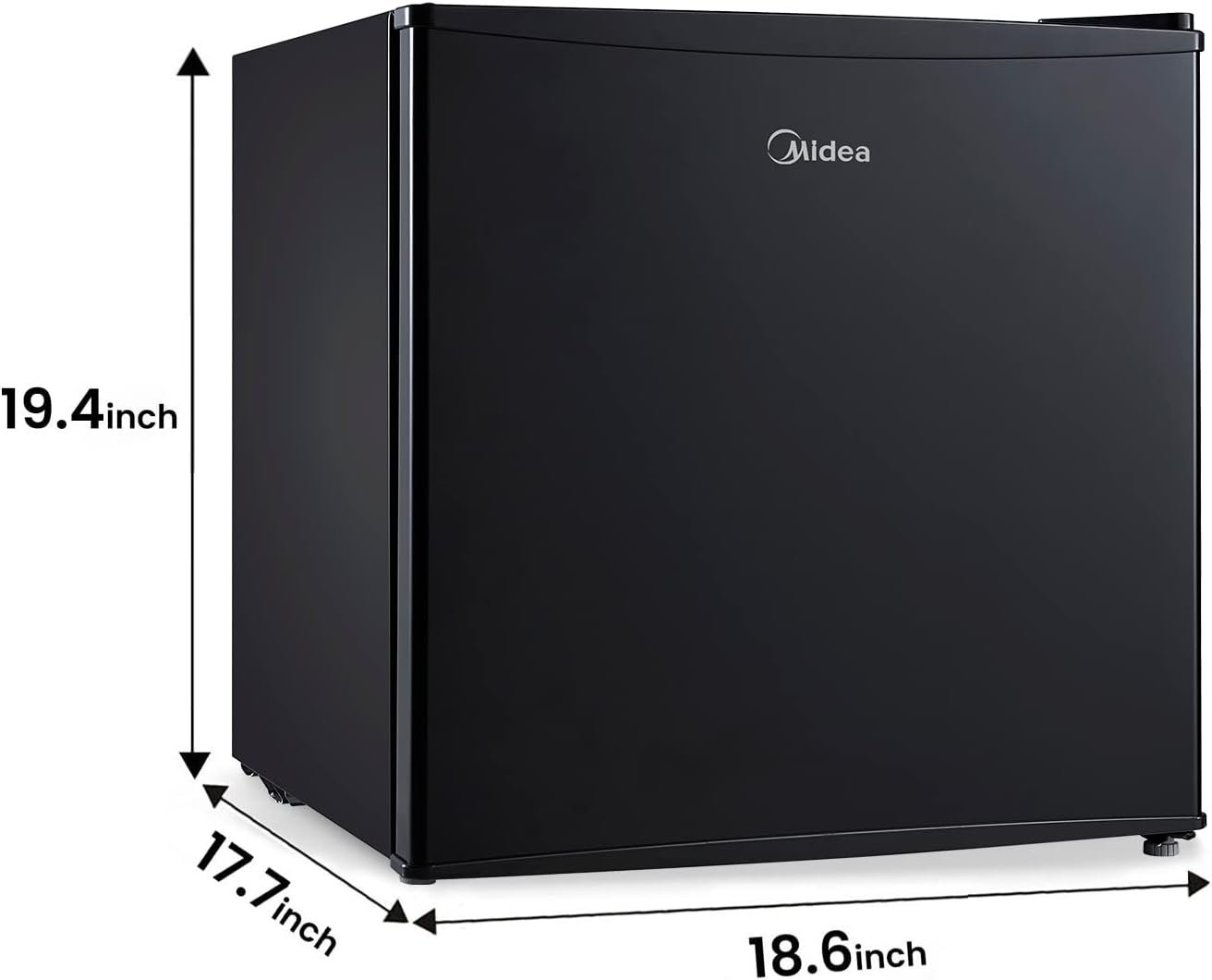 Midea WHS-65LB1 Compact Refrigerator, 1.6 Cubic Feet Single Door Fridge, Mini Fridge for Office/Bedroom/Dorm/Living Room/Garage with Adjustable Legs, Black - Image 3