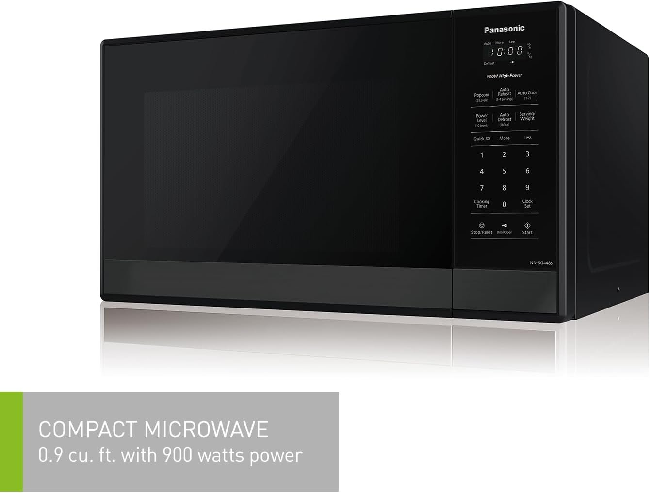 Panasonic NNSG448SC Compact 900 W High Power Microwave Oven, 7 Auto Cook Menus, Child Lock, Black Stainless - Image 3