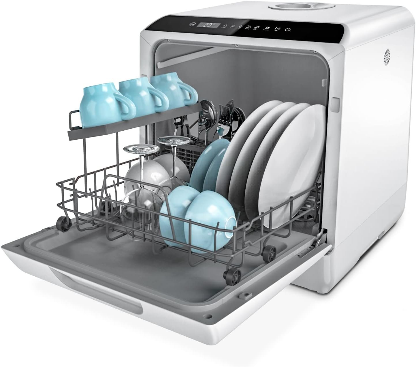 Hermitlux Countertop Dishwasher, 5 Washing Programs Portable Dishwasher With 5-Liter Built-in Water Tank And Inlet Hose & Drain Hose - Image 2