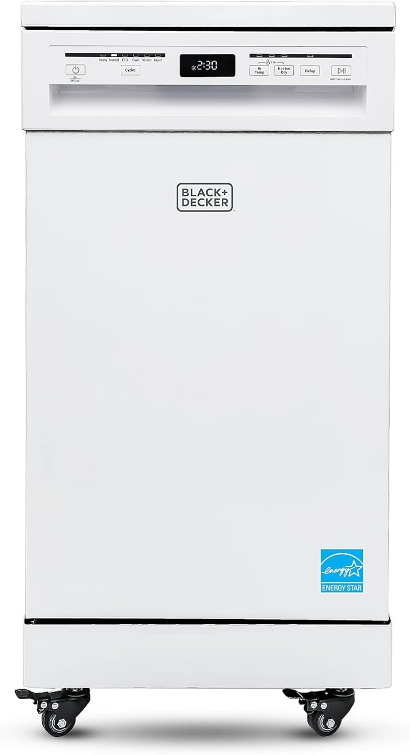 BLACK+DECKER BPD8W Portable Dishwasher, White - Image 2