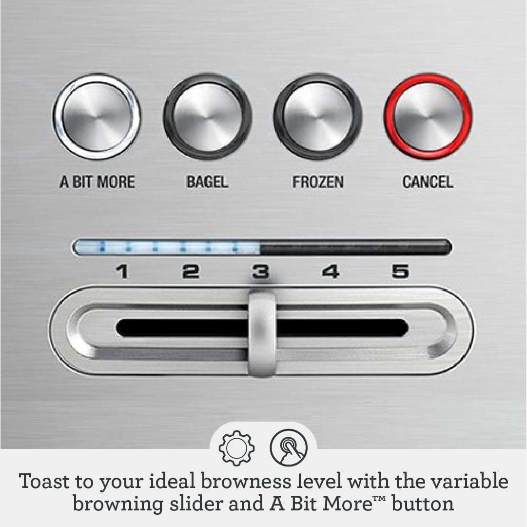 Breville A Bit More 4 Slice Toaster, silver - BTA730XL, 16.1 x 8.1 x 7.6 inches - Image 4