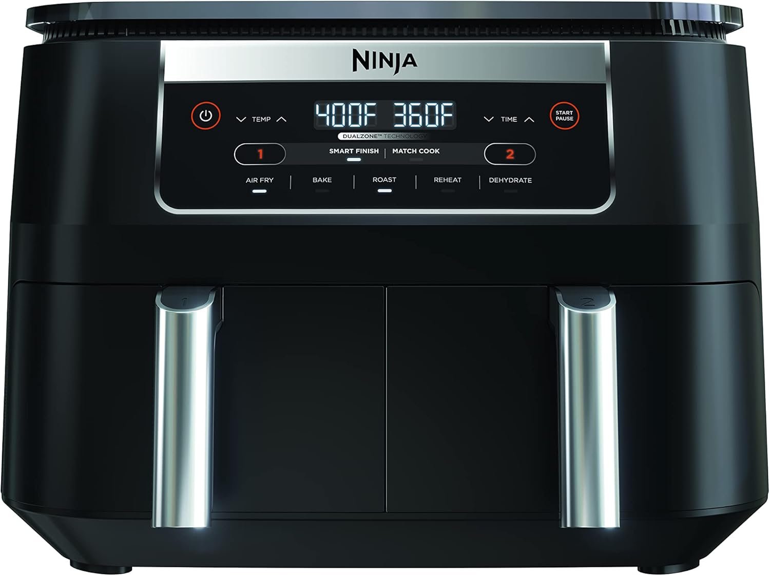 Ninja Foodi DZ090C 5-in-1, 6-qt. 2-Basket Air Fryer with DualZone Technology, Black - Image 2