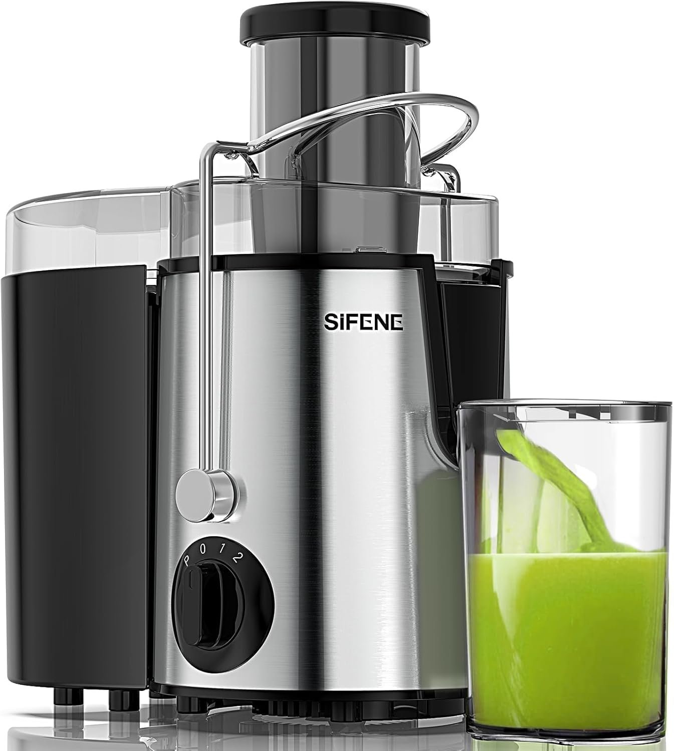 Easy to Clean Juicer Machines, SiFENE 3" Big Mouth Centrifugal Juicer Extractor for Fruits & Vegetables, Compact Juicing Maker, Non-BPA (Silver) - Image 2