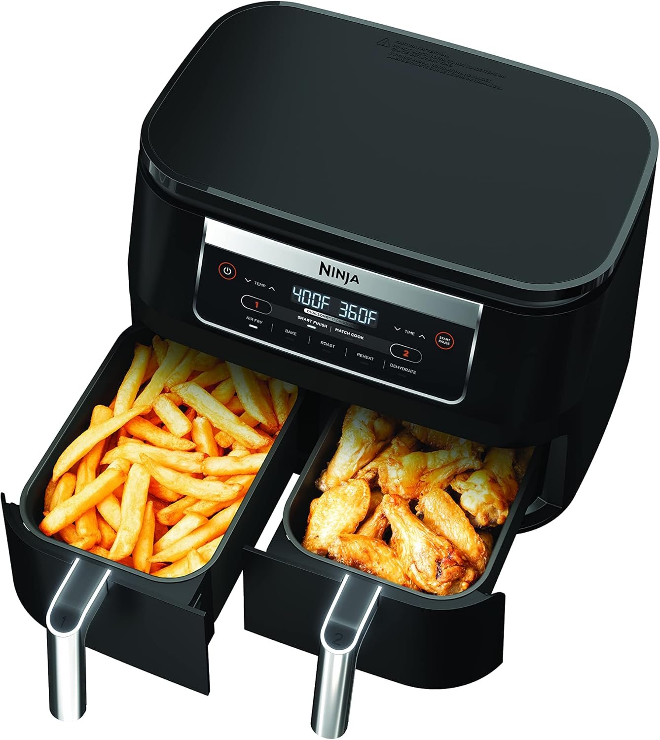Ninja Foodi DZ090C 5-in-1, 6-qt. 2-Basket Air Fryer with DualZone Technology, Black - Image 3
