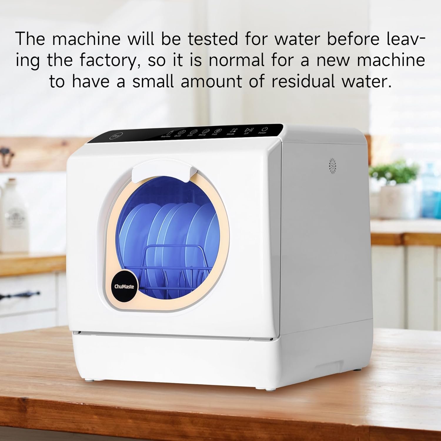 ChuMaste Countertop Dishwasher With 5L Built-In Water Tank, Dishwasher Suitable For Apartments And Rvs, 5 Washing Programs, Baby Care, Air Drying Function And Led Light, No Installation Required - Image 6