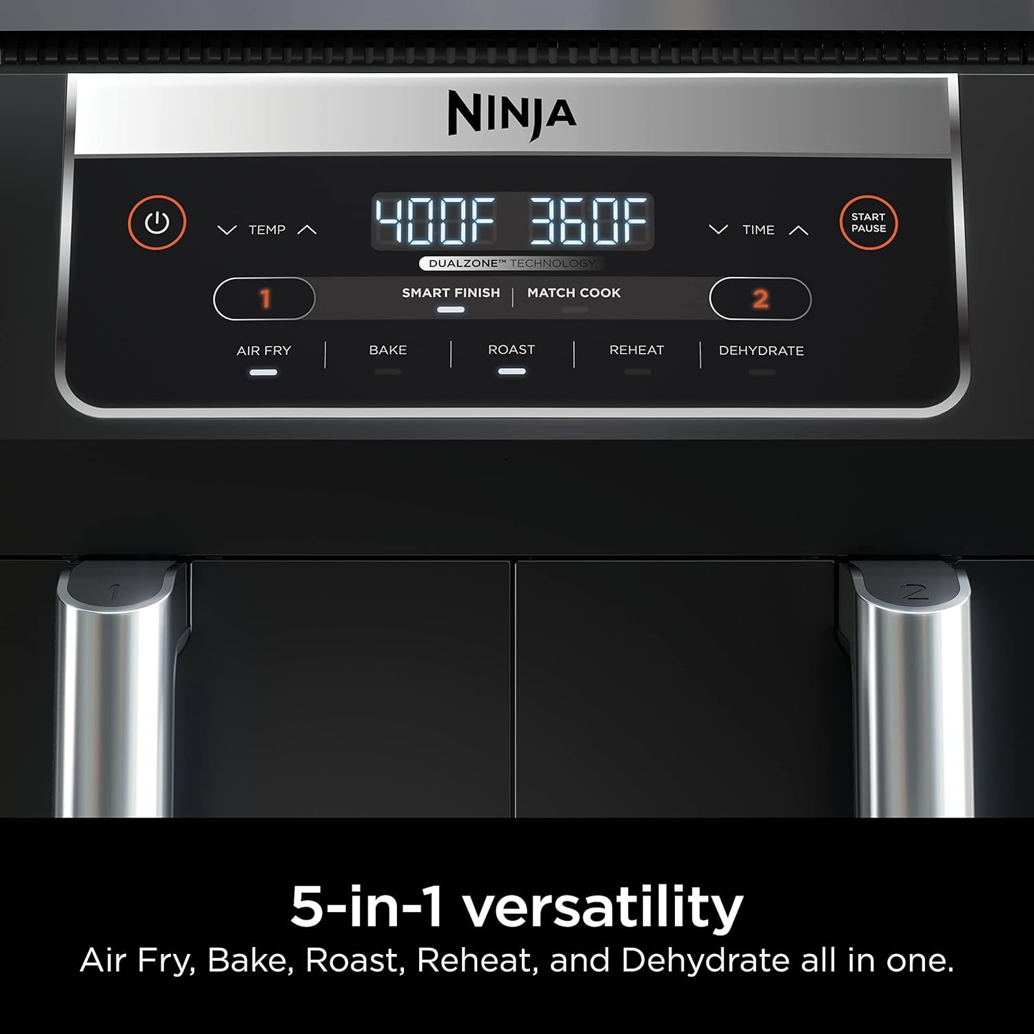 Ninja Foodi DZ090C 5-in-1, 6-qt. 2-Basket Air Fryer with DualZone Technology, Black - Image 4