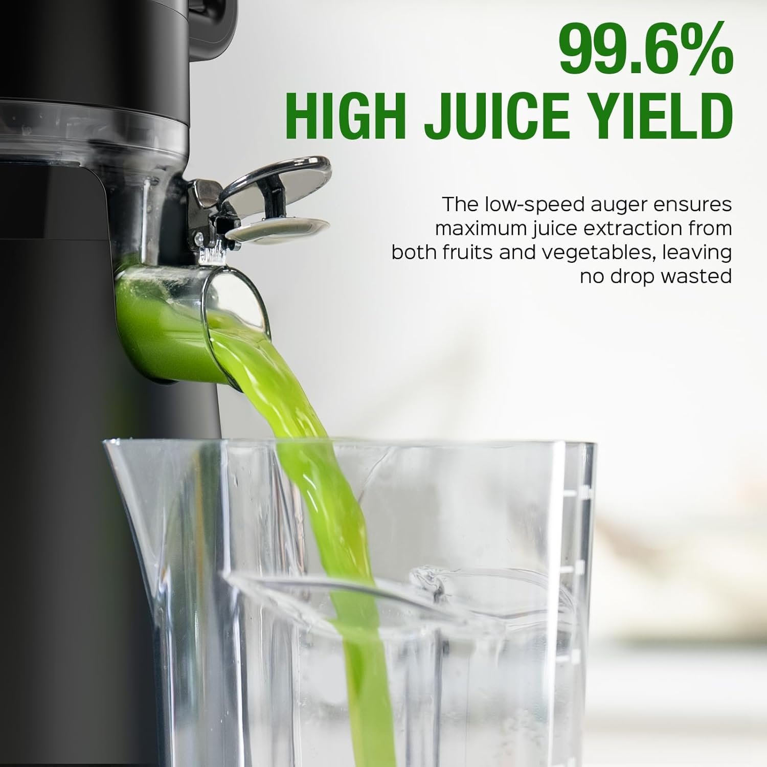 Juicer Machines, TUUMIIST Cold Press Juicer with 5.3" Extra Large Feed Chute Fit Whole Fruits & Vegetables Easy to Clean, High Juice Yield, BPA Free (Black) - Image 5