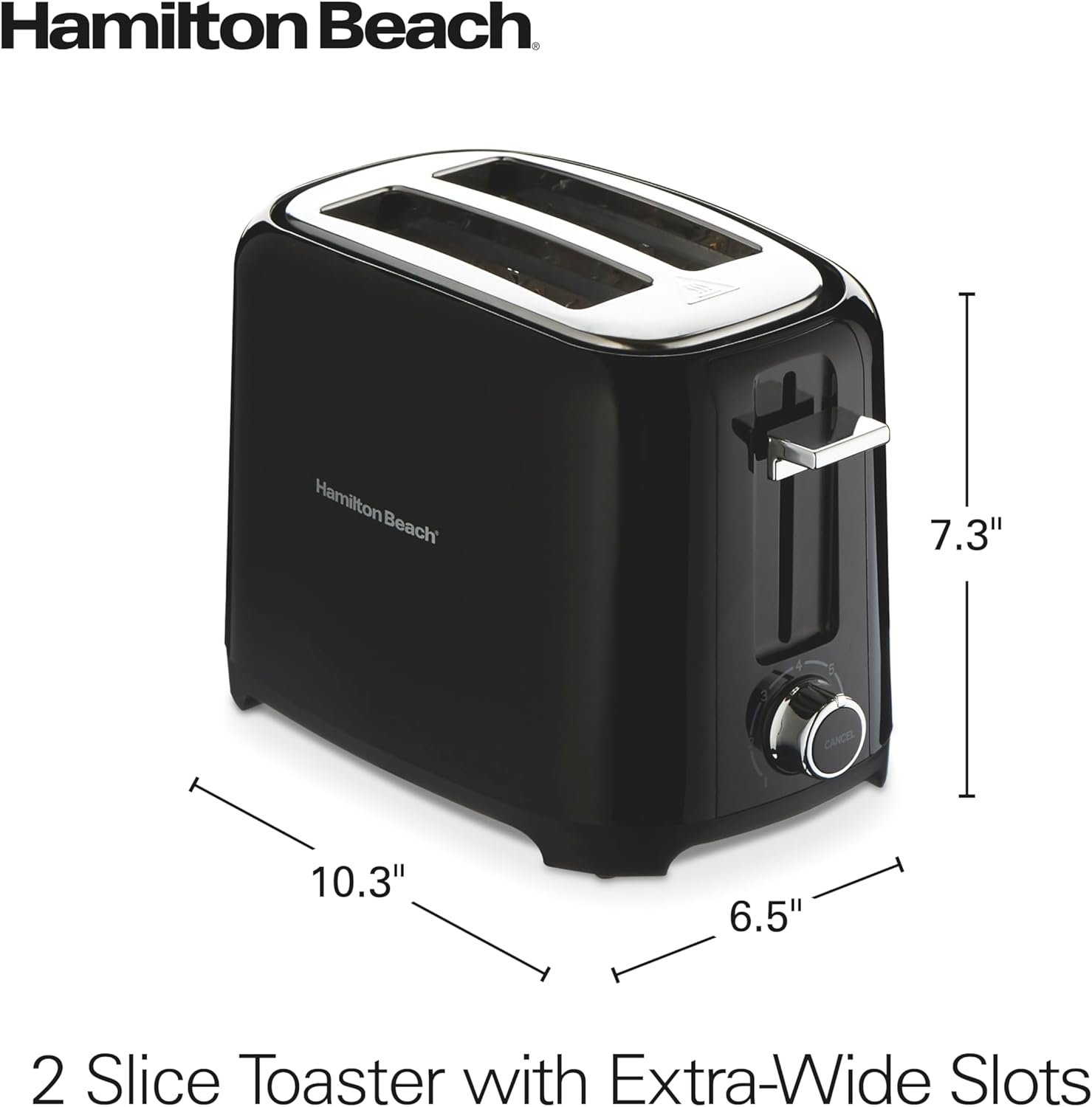 Hamilton Beach 22217F 2-Slice Toaster, Black - Image 8