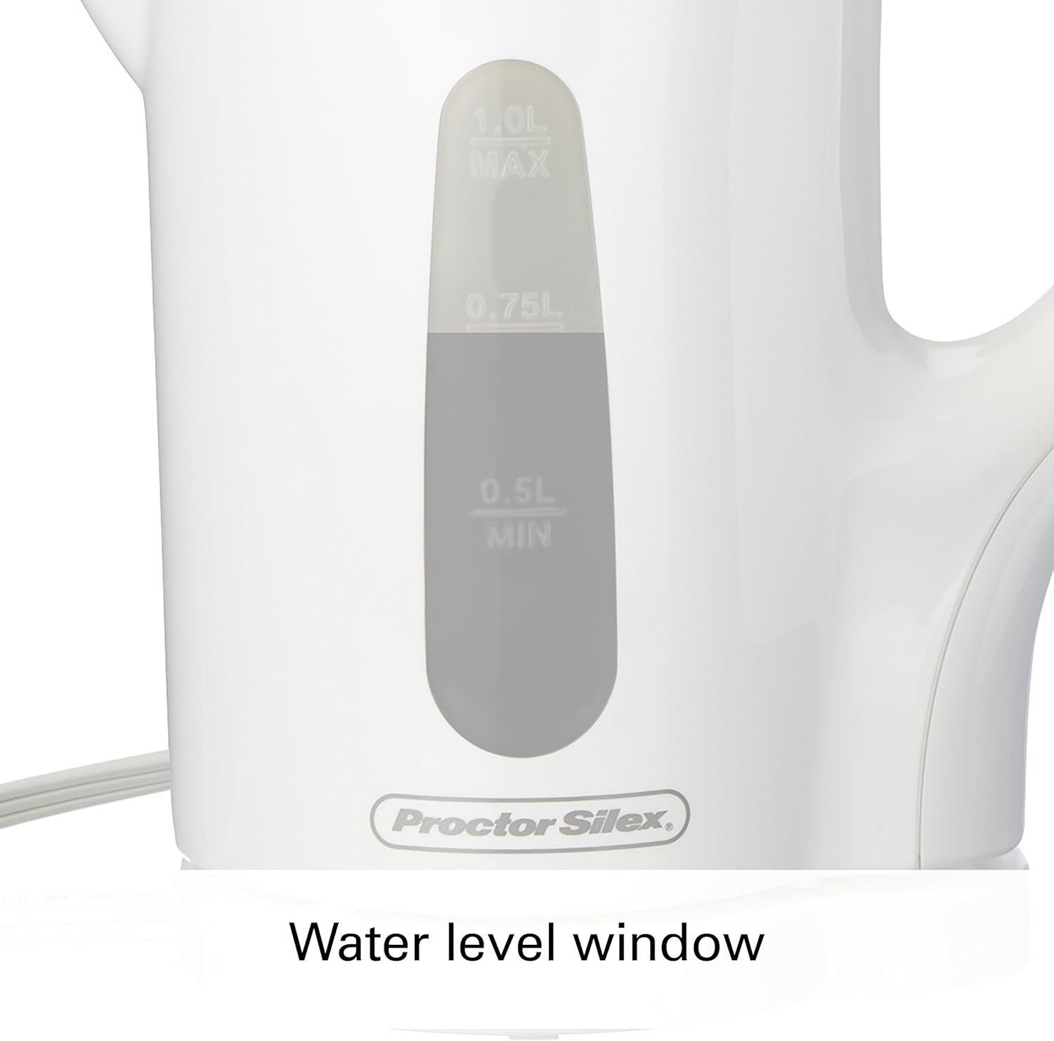 Proctor Silex Electric Tea Kettle, Water Boiler & Heater, 1 L, Cordless, Auto-Shutoff & Boil-Dry Protection, White (41005PS) - Image 8