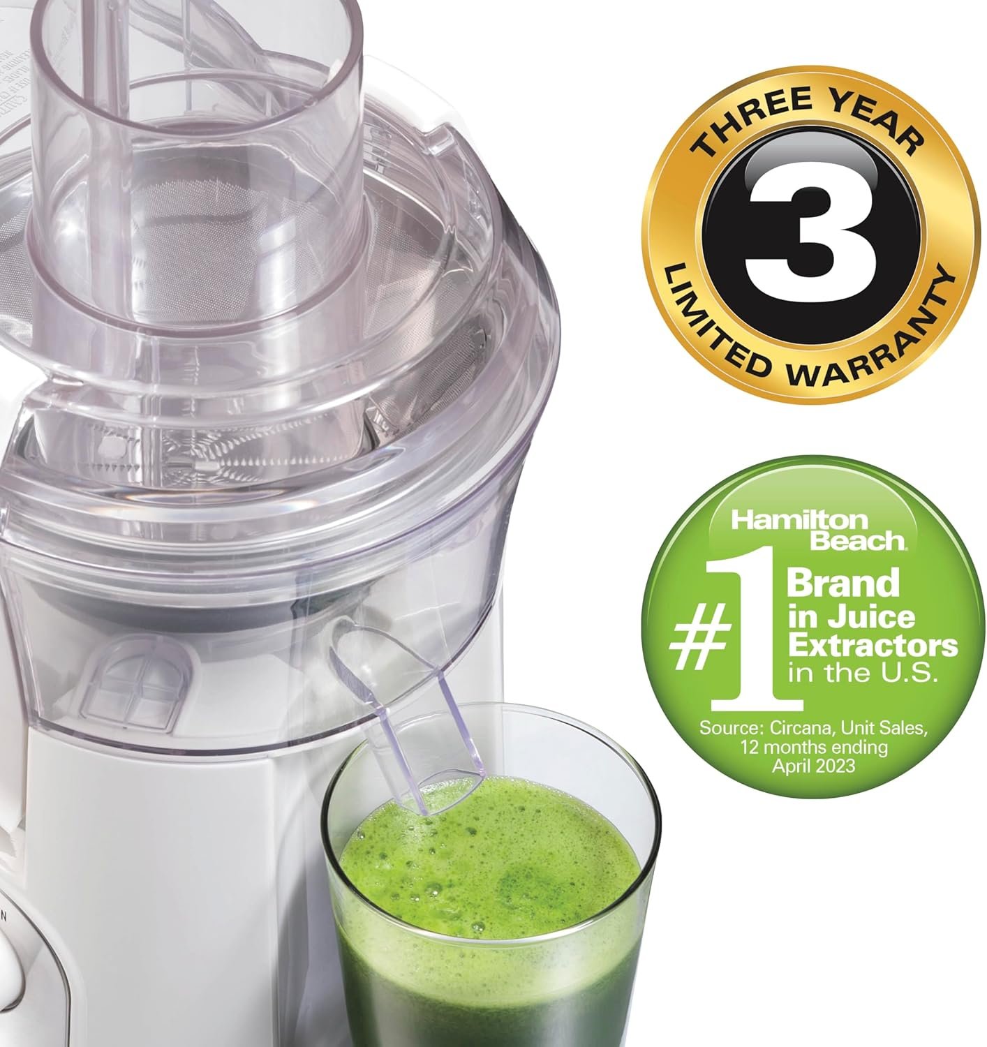 Hamilton Beach Big Mouth 800 Watt Juice Extractor, White, 67702 - Image 7