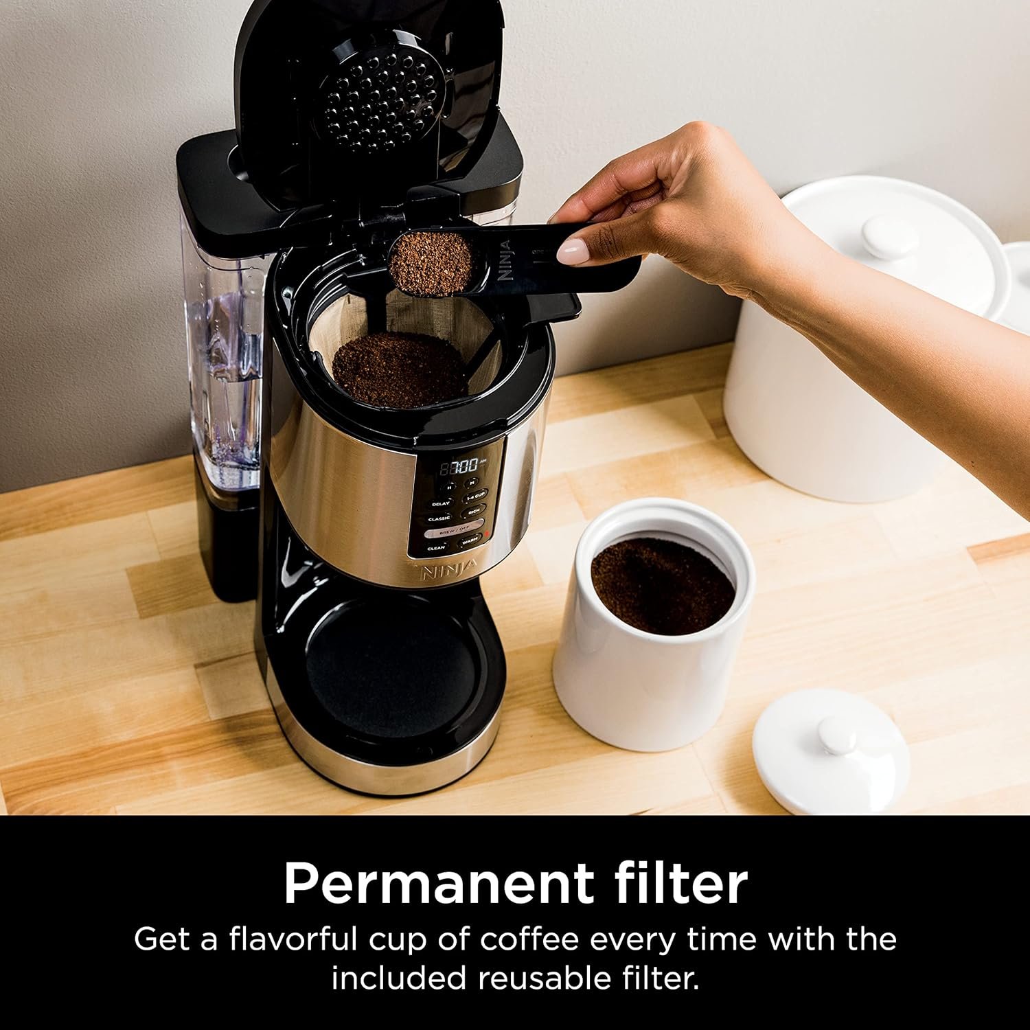 Ninja DCM200C Programmable XL 14-Cup Coffee Maker, 14-Cup Glass Carafe, With Permanent Filter, Stainless Steel, Silver - Image 5