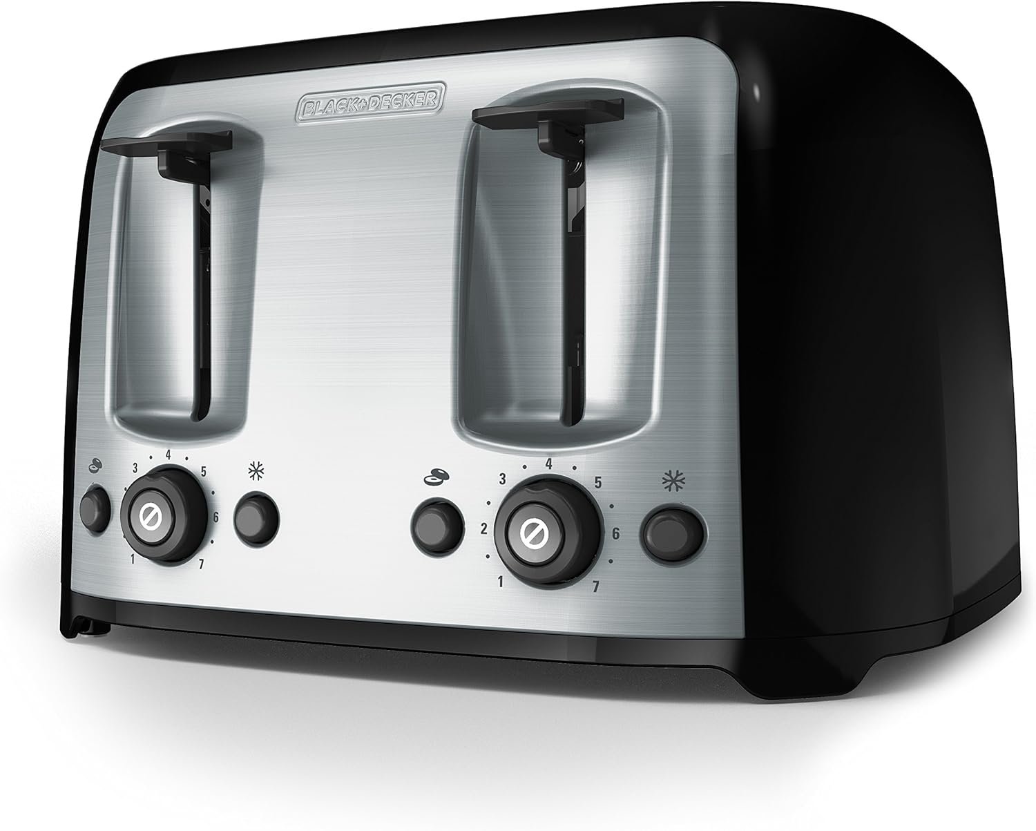 BLACK+DECKER Toaster 4 Slice, Classic Oval, Black with Stainless Steel Accents, TR1478BD - Image 2