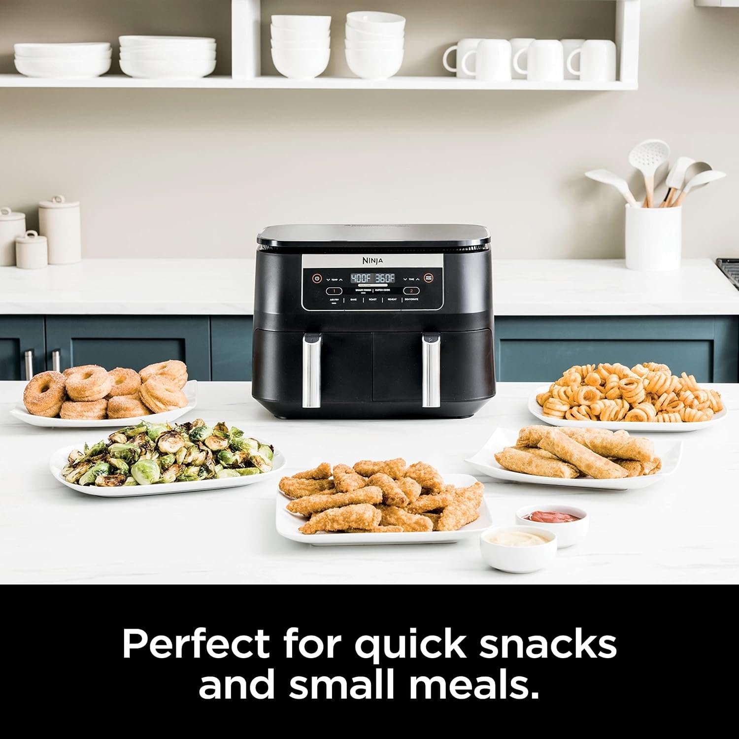 Ninja Foodi DZ090C 5-in-1, 6-qt. 2-Basket Air Fryer with DualZone Technology, Black - Image 6