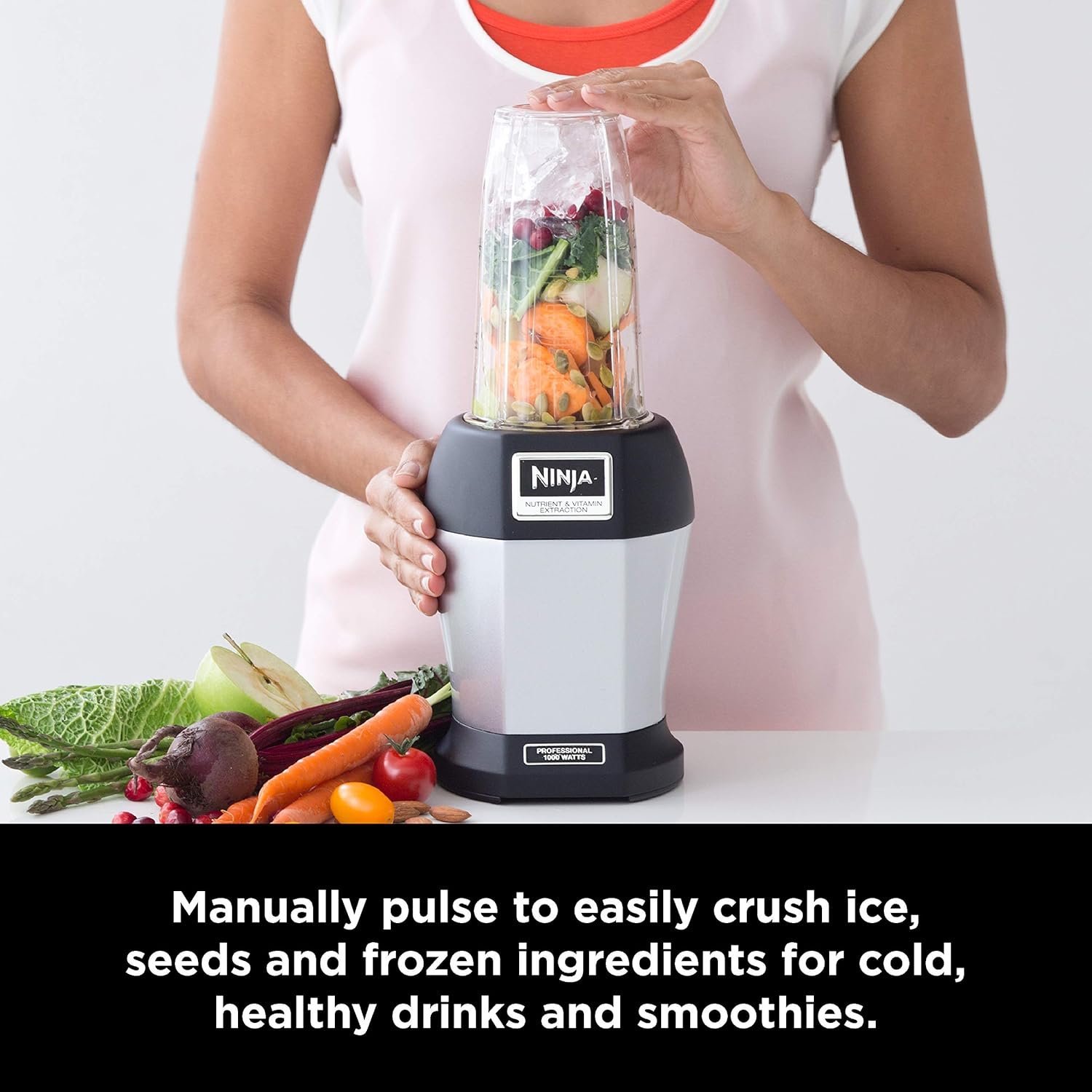 Ninja BL450C, Nutri Pro Personal Blender For Juices, Shakes & Smoothies, 18 and 24 Oz cups, Black/Silver, 900W (Canadian Version) - Image 7