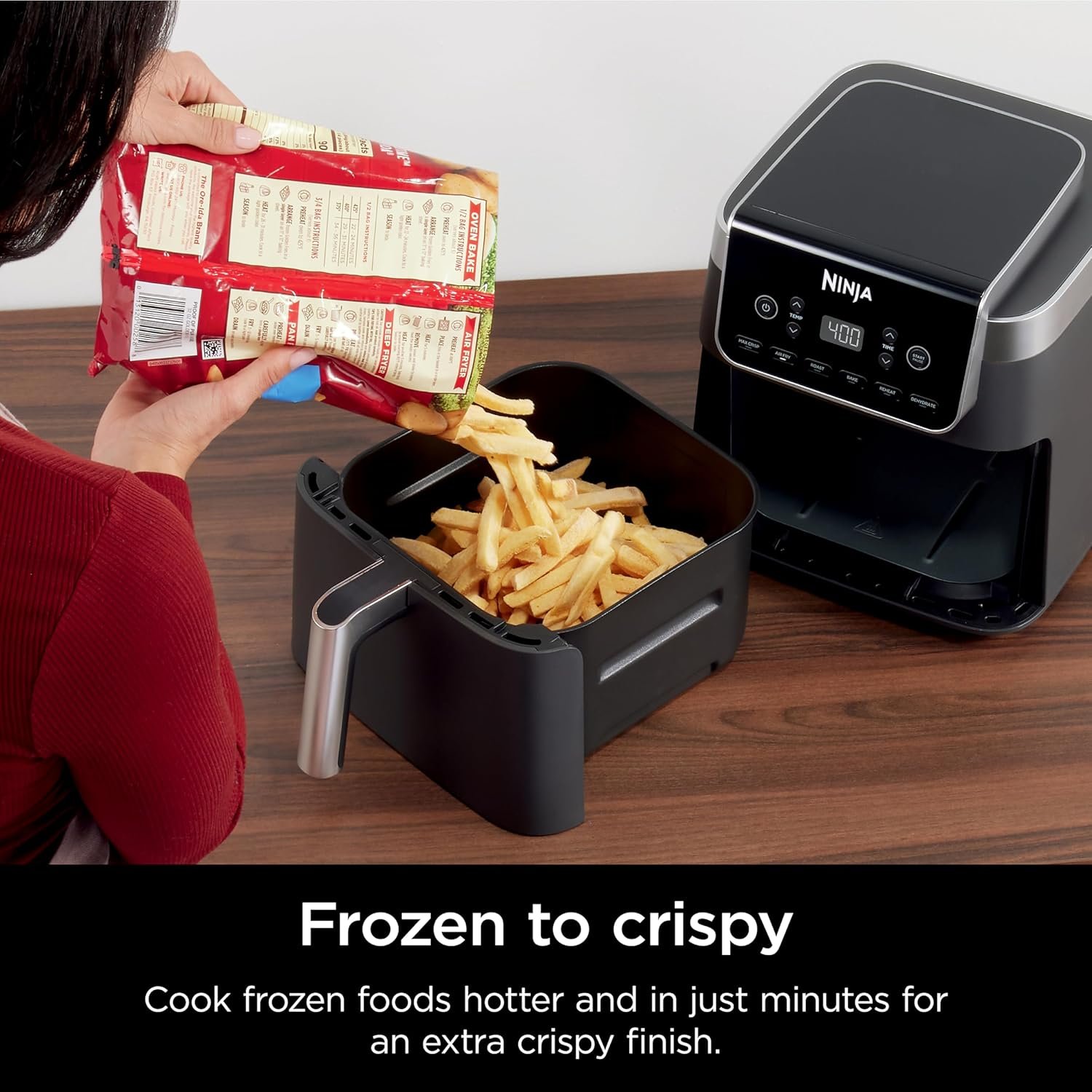 Ninja Air Fryer Pro XL 6-in-1 with 6.5 QT Capacity, Max Crisp, Air Fry, Air Roast, Bake, Reheat, Dehydrate, Max Crisp Technology with 450F, Grey, AF181C (Canadian Version) - Image 4