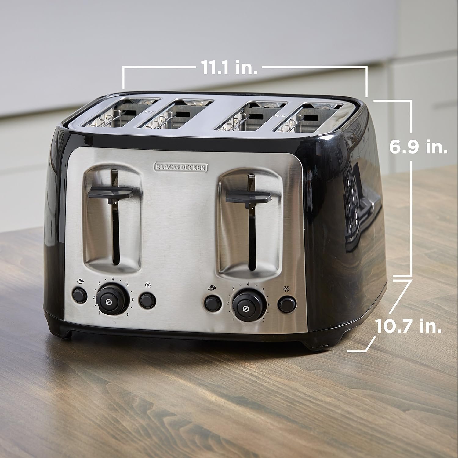 BLACK+DECKER Toaster 4 Slice, Classic Oval, Black with Stainless Steel Accents, TR1478BD - Image 7