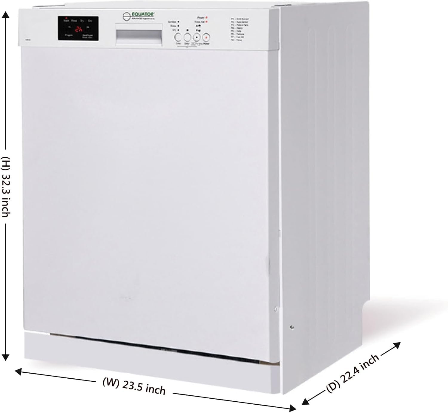 Equator-Europe 24" Built in 14 place Dishwasher with 8 Wash Programs (White) - Image 4