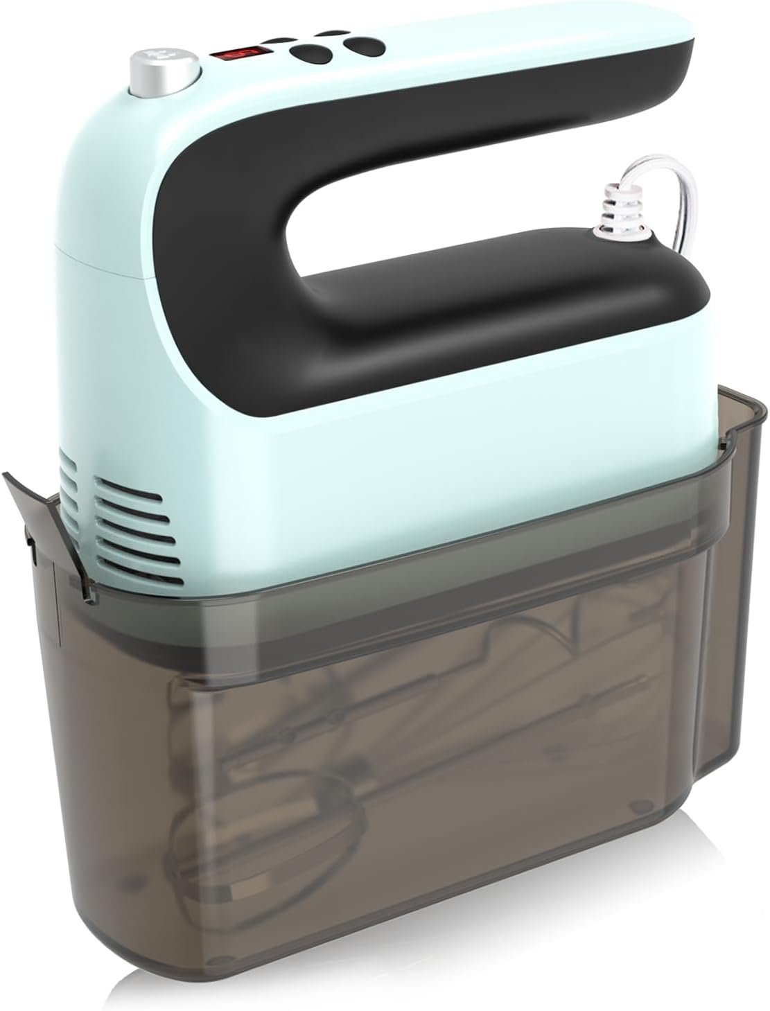 Yomelo 9-Speed Digital Hand Mixer Electric, 400W Powerful DC Motor, Baking Mixer Handheld with Snap-On Storage Case, Touch Button, Turbo Boost, Dough Hooks, Whisk (Ice Blue) - Image 3