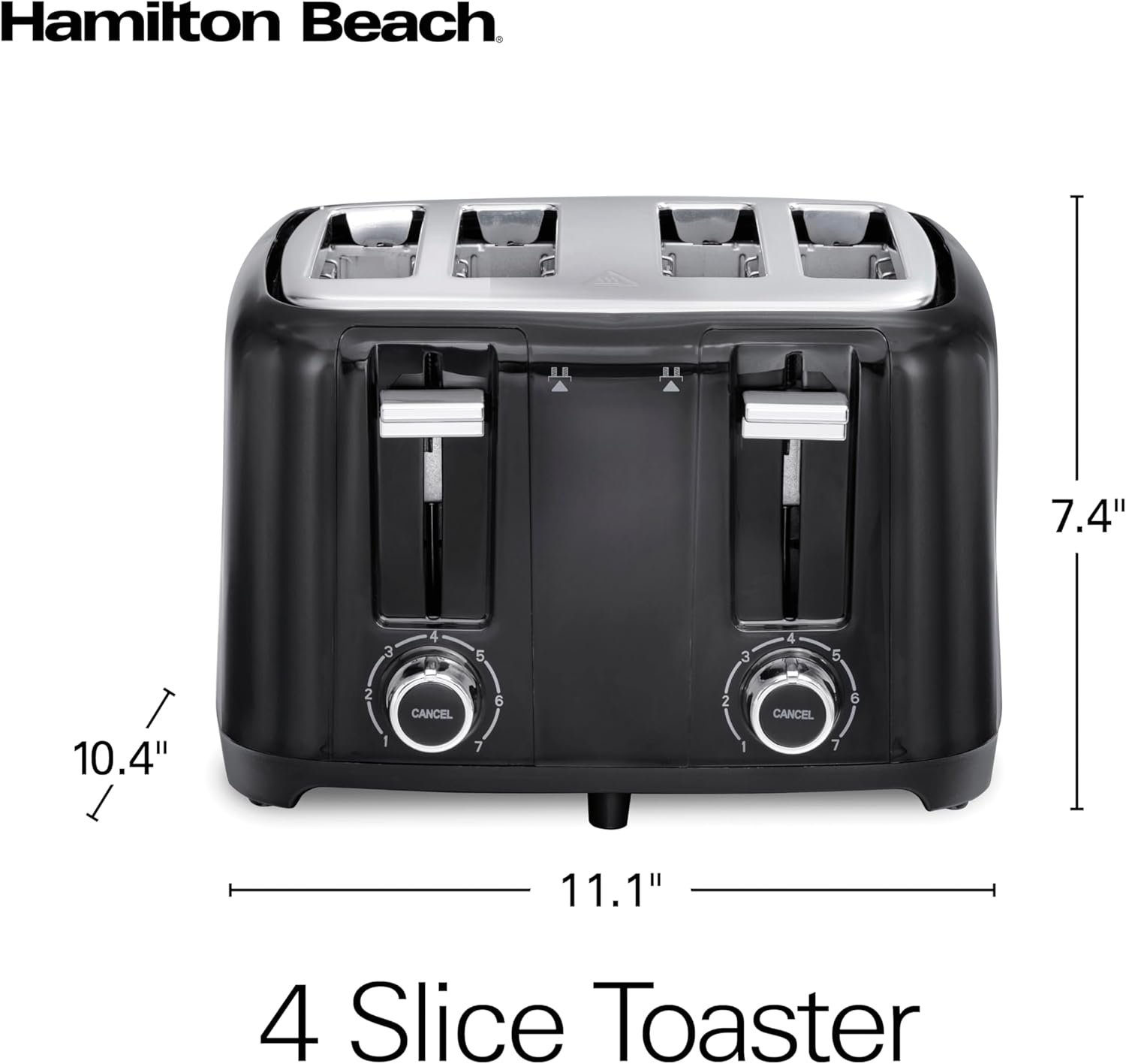 Hamilton Beach 24217 Hamilton Beach 4 Slice Toaster, Black - Image 3