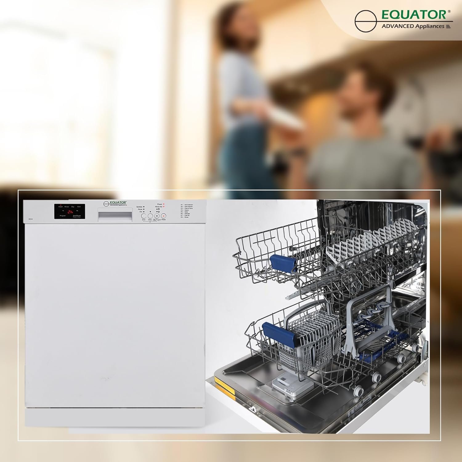 Equator-Europe 24" Built in 14 place Dishwasher with 8 Wash Programs (White) - Image 8