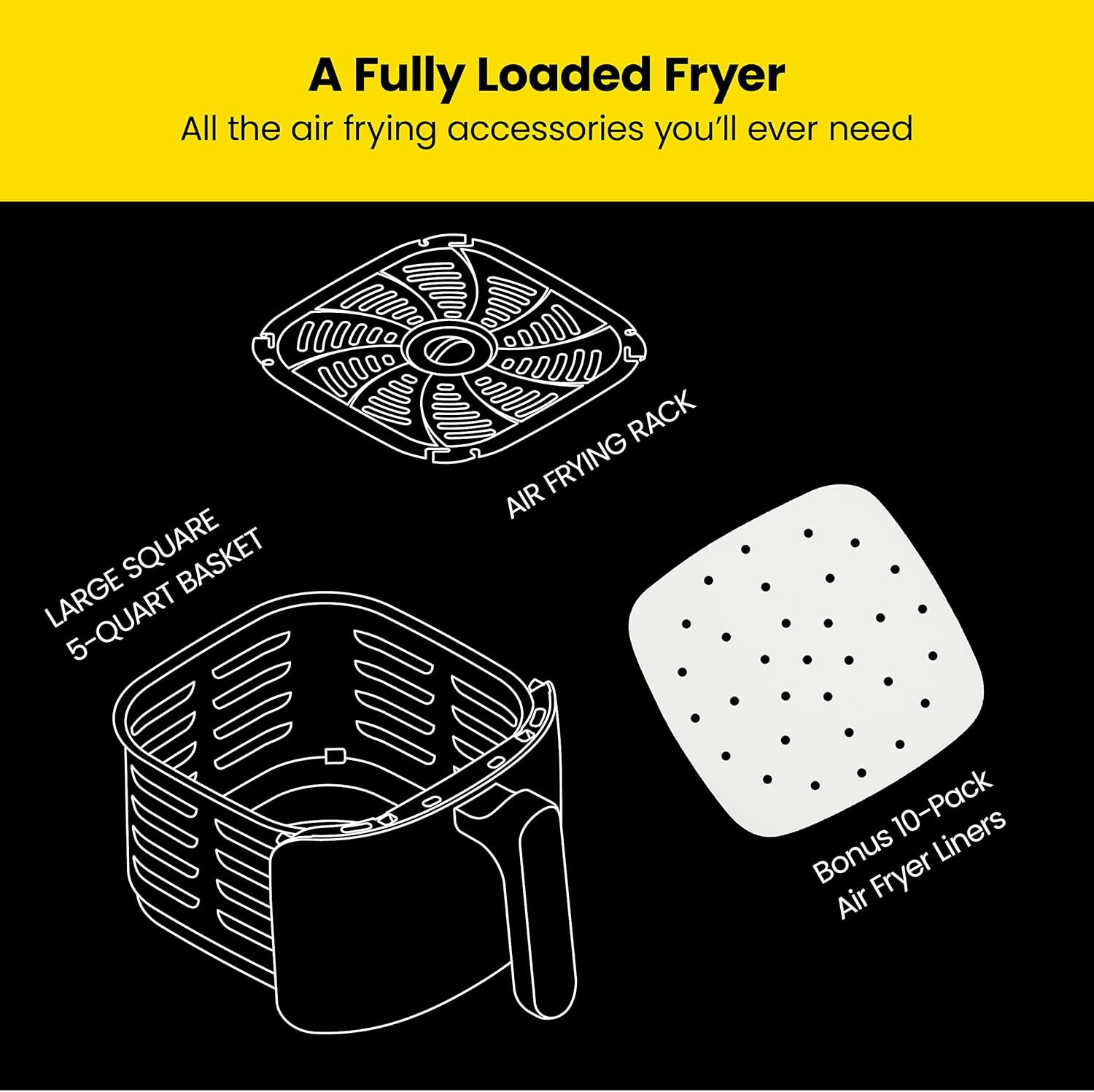 Chefman TurboFry 5-Quart Air Fryer, Dishwasher Safe Basket & Tray, Use Little to No Oil For Healthy Food, 60 Minute Timer, Fry Healthier Meals Fast, Heat And Power Indicator Light, Temp Control, Black - Image 6