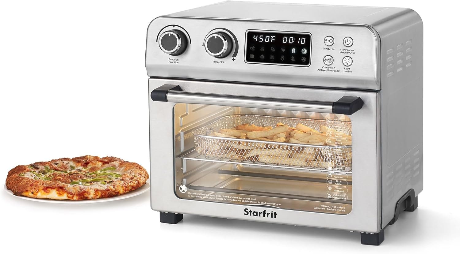 Starfrit Air Fryer Convection Oven - XL for 12" Pizza - Baking Pan & Air Fryer Basket - 10 Preset Modes - 1700W - Image 8