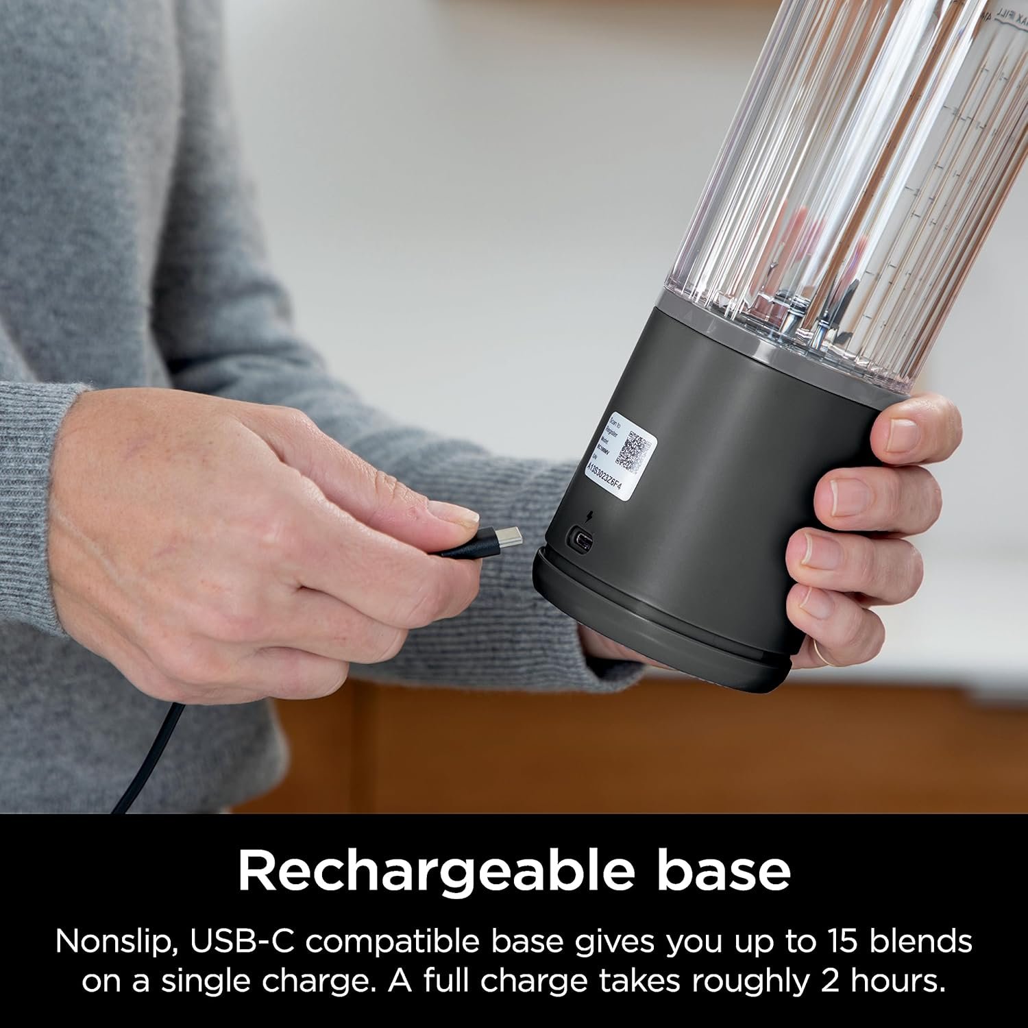 Ninja Blast Portable Blender, Cordless, 16oz. Vessel, Personal Blender for Shakes & Smoothies, BPA Free, Leakproof Lid & Sip Spout, USB-C Rechargeable, Dishwasher Safe Parts, Black, BC100BKC - Image 10