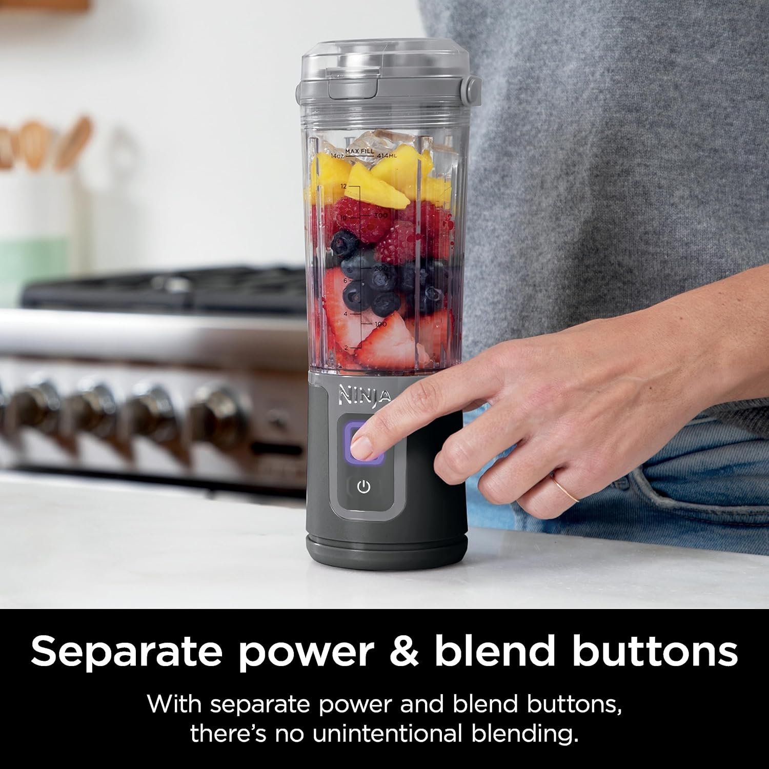 Ninja Blast Portable Blender, Cordless, 16oz. Vessel, Personal Blender for Shakes & Smoothies, BPA Free, Leakproof Lid & Sip Spout, USB-C Rechargeable, Dishwasher Safe Parts, Black, BC100BKC - Image 8