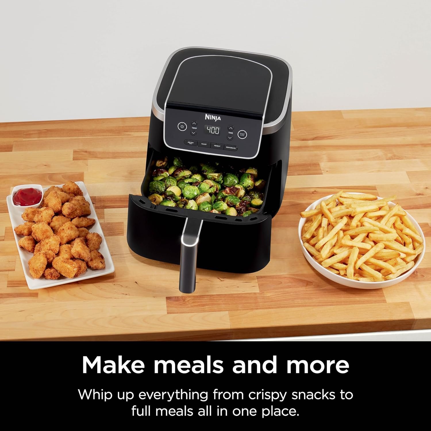 Ninja Air Fryer Pro 4-in-1 with 5 QT Capacity, Air Fry, Roast, Reheat, Dehydrate, Air Crisp Technology with 400F for hot, crispy results in just minutes, Nonstick Basket & Crisper Plate, Grey, AF141 - Image 6