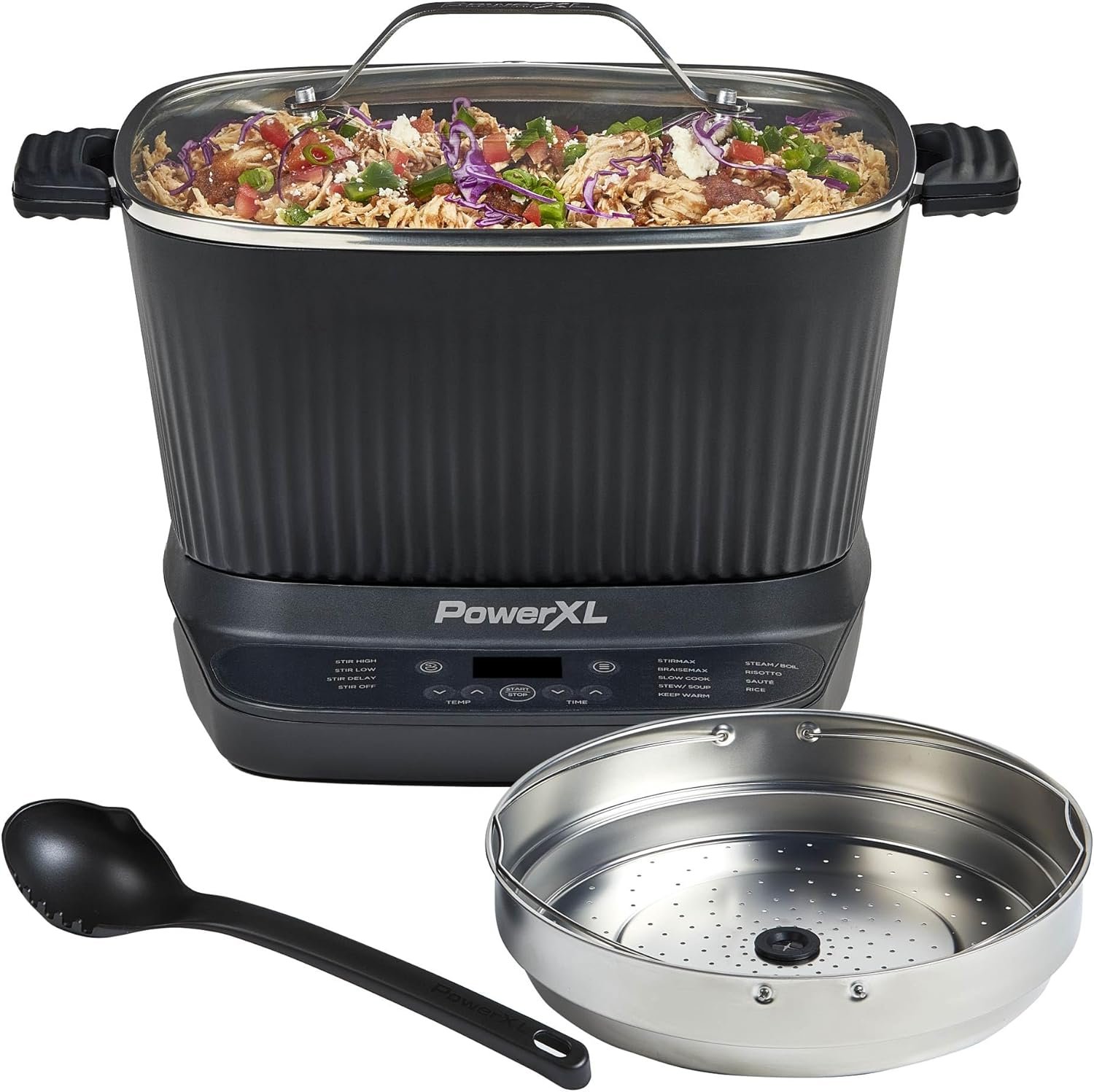 STIRMAX PLUS 7.5 Quart Digital Multi-Cooker with Automatic Paddle to Stir and Shred, 9 in 1 programmable presets to Sauté, Sear, and Brown Food Before Simmering – Accessories & Cookbook Included - Image 2