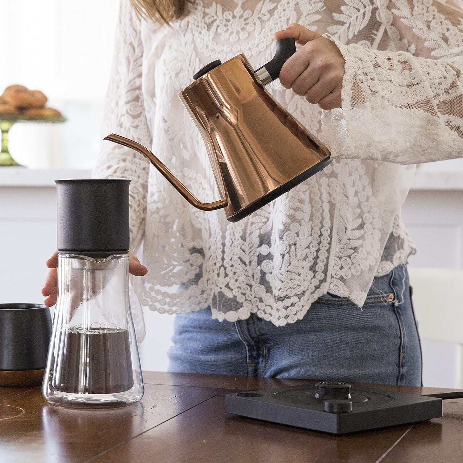 Fellow Stagg EKG Electric Gooseneck Kettle - Pour-Over Coffee and Tea Pot, Stainless Steel, Quick Heating, Polished Copper, 0.9 Liter - Image 5