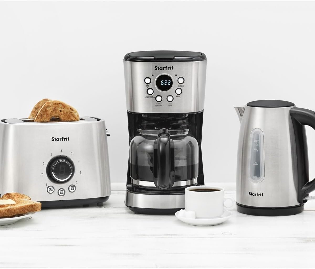Starfrit Electric Toaster - 2-Slice - 9 Adjustable Toasting Settings - Stainless Steel - 800W - Image 6