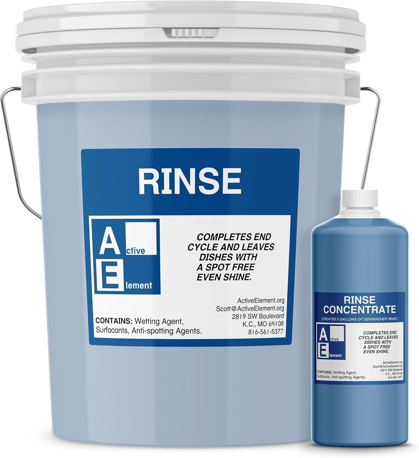 Active Element Commercial Dishwasher Rinse - Makes One 5-gallon pail - For High Temperature and Low Temp Dishwasher Machine - Commercial Strength - Image 2