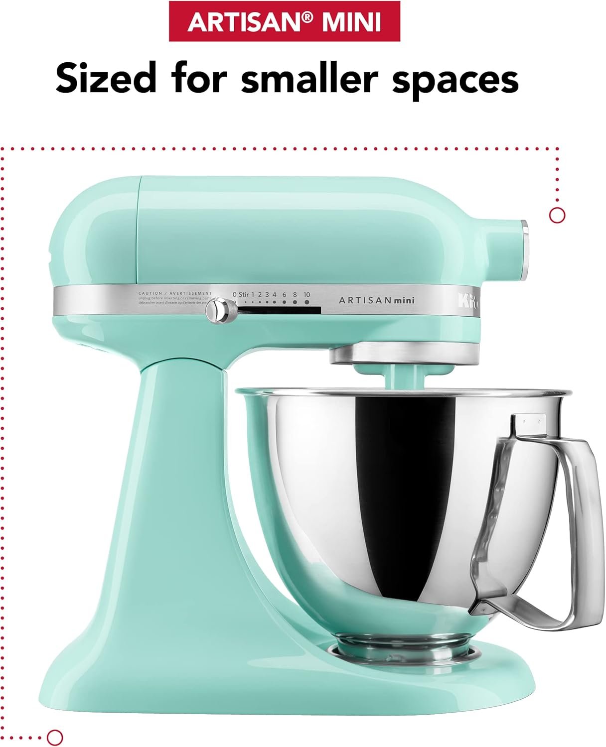 KitchenAid Artisan Mini 3.5 Quart Tilt-Head Stand Mixer - KSM3316X - Ice - Image 9