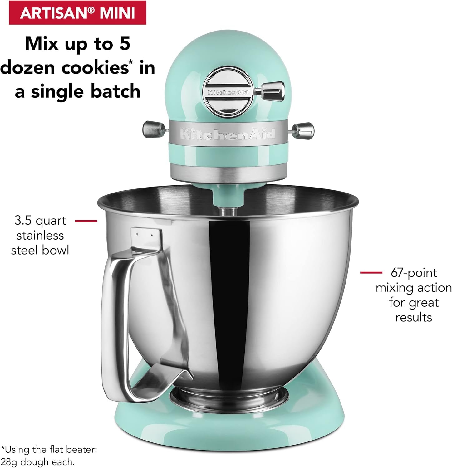 KitchenAid Artisan Mini 3.5 Quart Tilt-Head Stand Mixer - KSM3316X - Ice - Image 6