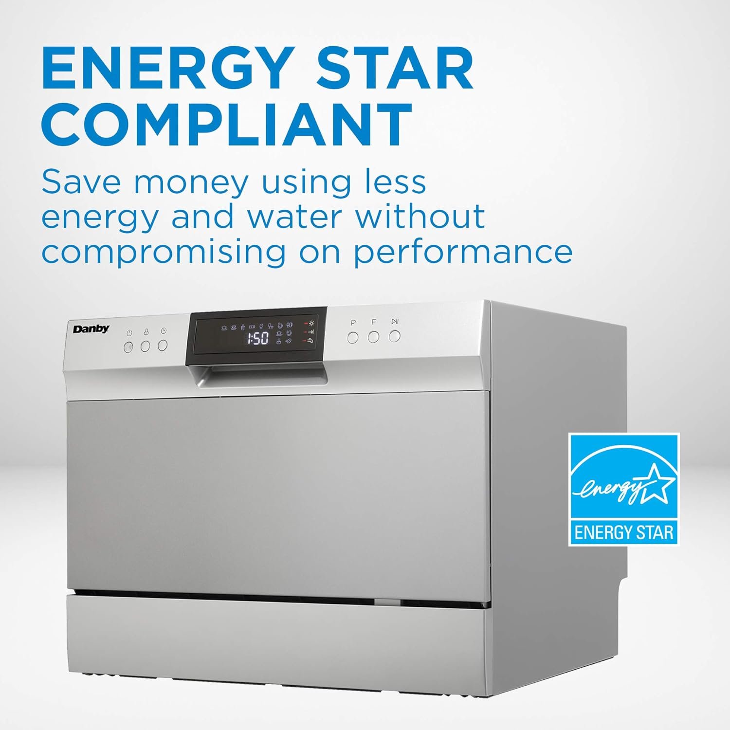 Danby DDW631SDB Portable Countertop Dishwasher with 6 place Settings and Silverware Basket, LED Display, Energy Star, Silver - Image 20