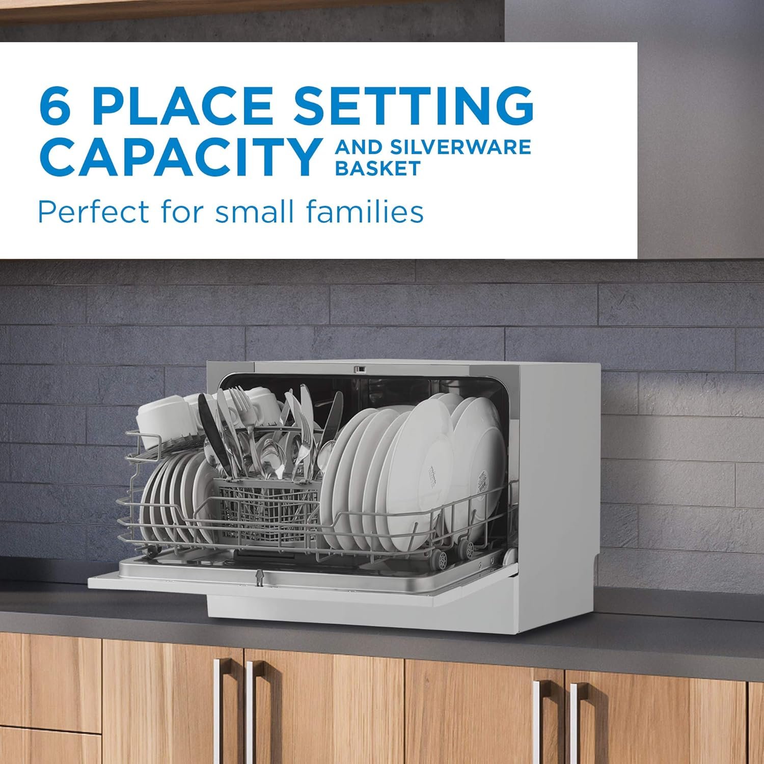 Danby DDW631SDB Portable Countertop Dishwasher with 6 place Settings and Silverware Basket, LED Display, Energy Star, Silver - Image 12
