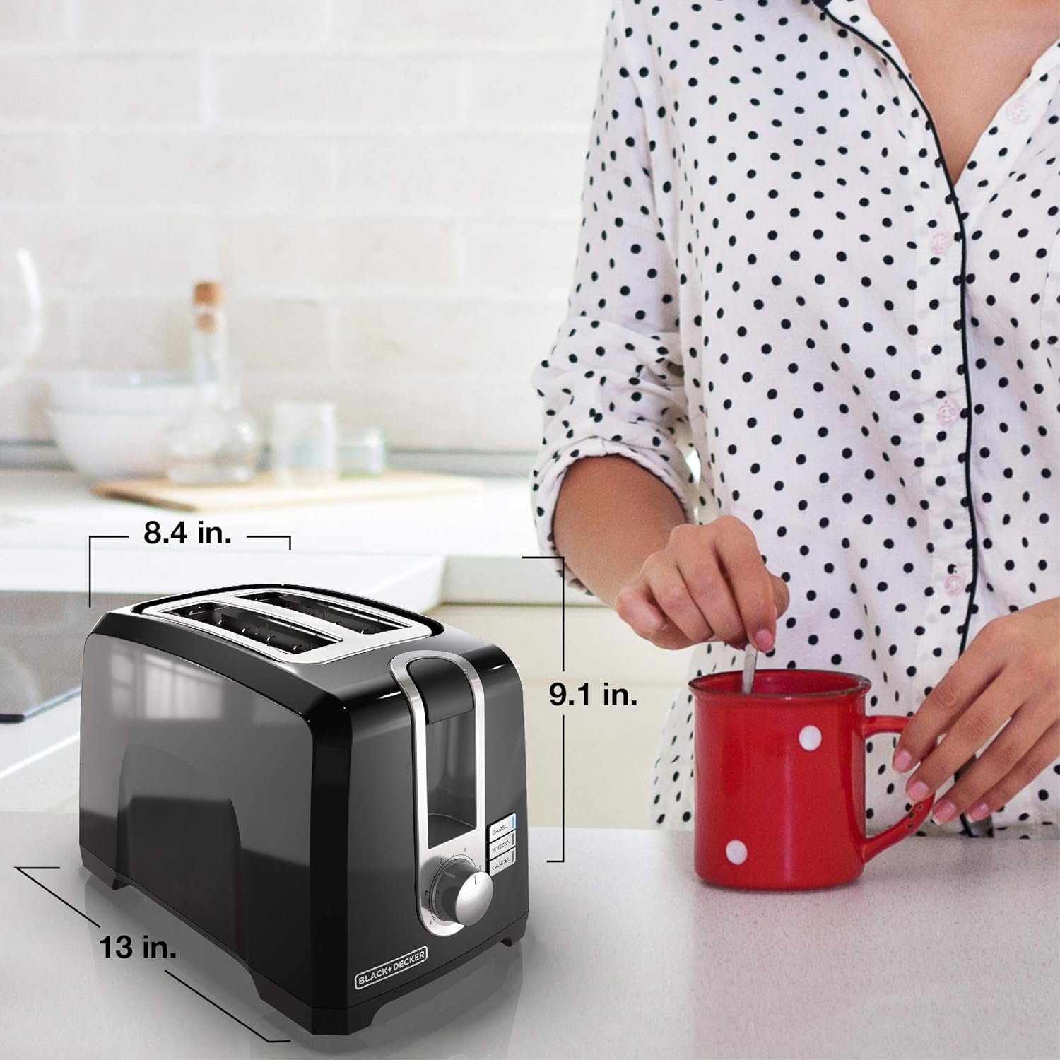 Black & Decker 2-Slice Extra-Wide Slot Toaster, Square, Black - Image 6