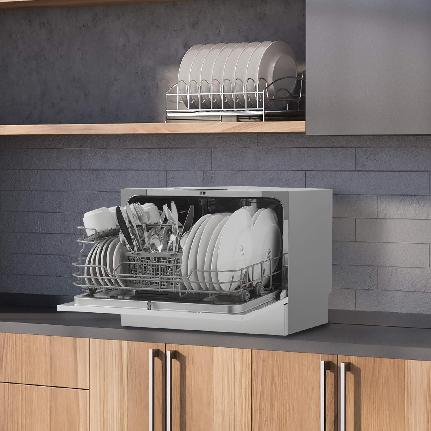 Danby DDW631SDB Portable Countertop Dishwasher with 6 place Settings and Silverware Basket, LED Display, Energy Star, Silver - Image 18