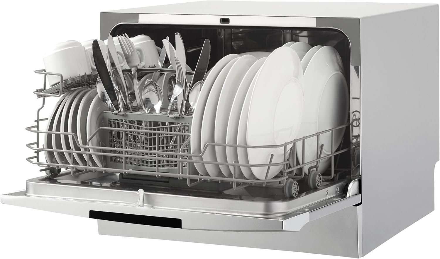 Danby DDW631SDB Portable Countertop Dishwasher with 6 place Settings and Silverware Basket, LED Display, Energy Star, Silver - Image 10