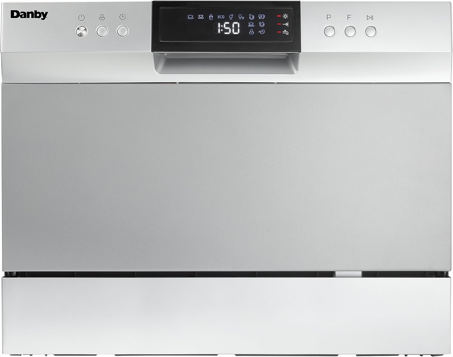 Danby DDW631SDB Portable Countertop Dishwasher with 6 place Settings and Silverware Basket, LED Display, Energy Star, Silver - Image 2