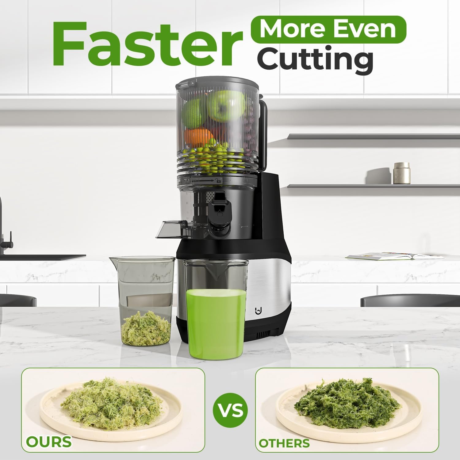 Masticating Juicer, 6.2" Slow Cold Press Juicer with Extra-Large Feeding Chute, Pure Juicer Machines for whole Vegetables & Fruits, Easy to Clean with Brush - Image 13