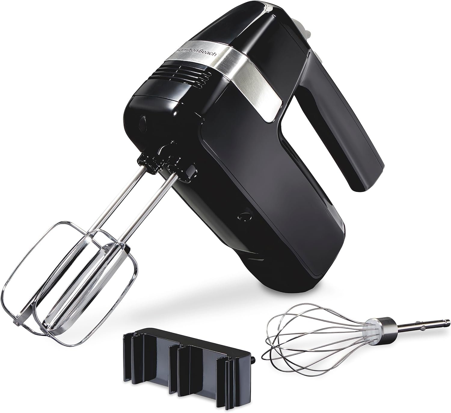 Hamilton Beach 6-Speed Electric Hand Mixer for Baking, Stir Button, 300W Peak Power, Whisk, Removable Storage Clip, Black (62628) | 300 Watts of Peak Power for Powerful Mixing | Includes Whisk and Storage Clip | Black | 62628 - Image 2