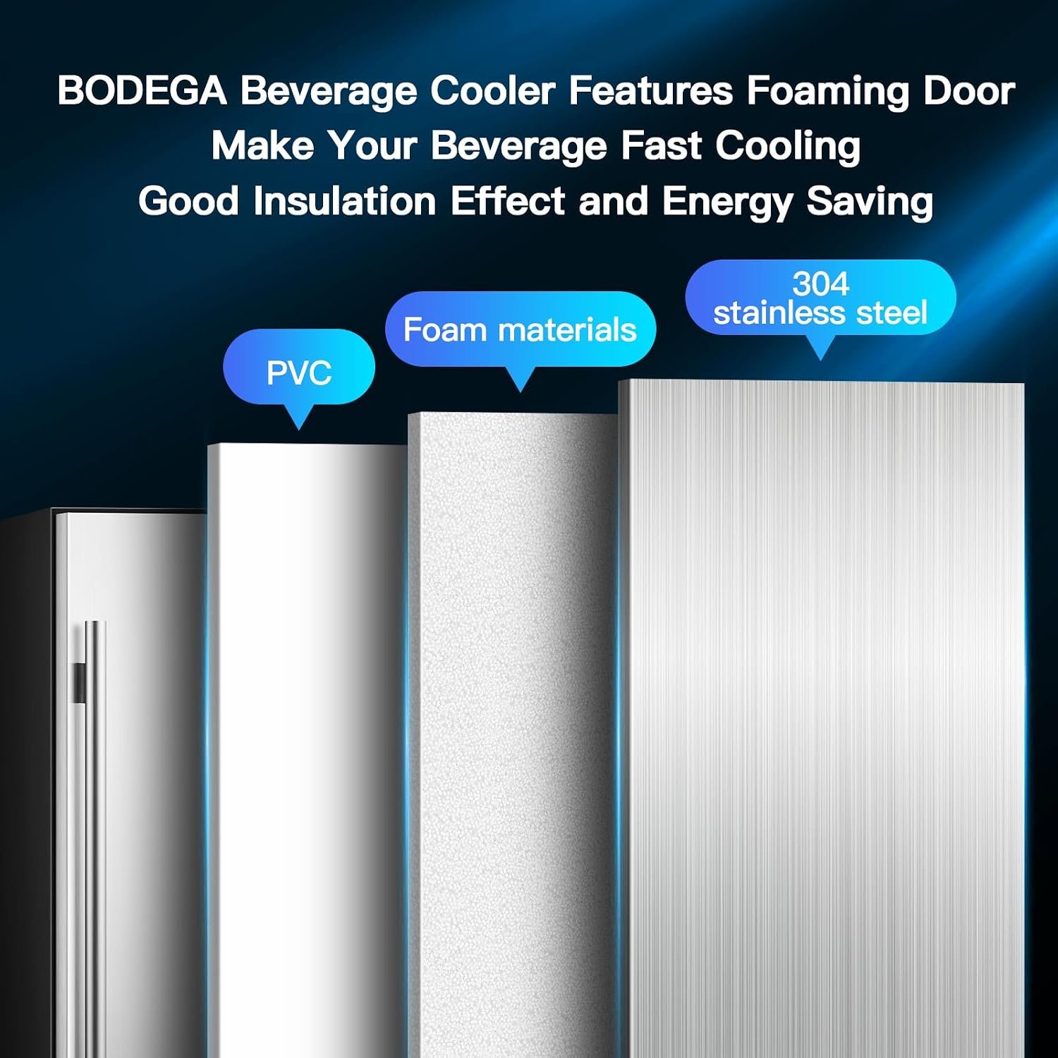 BODEGA Beverage Cooler 24 Inch, Built-in and Freestanding Beverage Refrigerator 180 Cans, Stainless Steel Under Counter Beverage Fridge Perfect for Soda, Water, Beer - Image 6