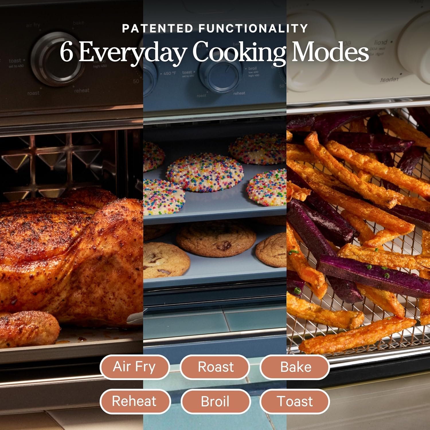 Our Place Wonder Oven | 6-in-1 Air Fryer & Toaster Oven with Steam Infusion | Compact, Countertop Friendly, Fast Preheat, Multifunctional | Air Fry, Toast, Roast, Bake, Reheat & Broil | Steam - Image 4