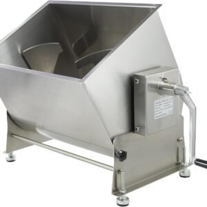 CLIVIA Manual Meat Mixer with Lid, 60 LB/30 L Capacity, Tiltable Tank, Stainless Steel (Mixing Maximum 45-Pound for Meat)