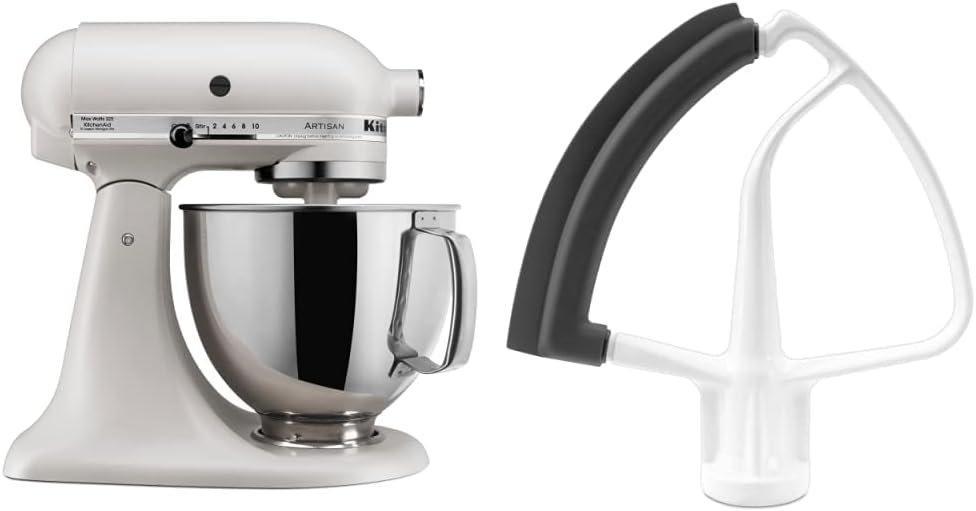 KitchenAid Artisan Series 5 Quart Tilt-Head Stand Mixer (Milkshake) + KitchenAid Tilt-Head Flex Edge Beater - Image 2
